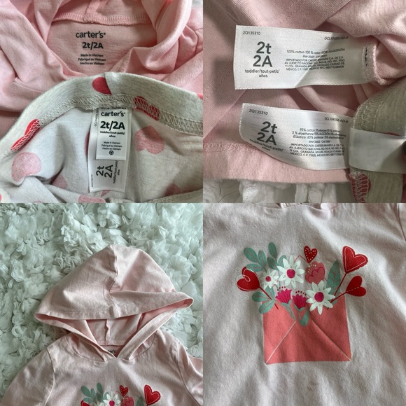 Baby 2-Piece Valentine's Heart Hooded Top & Legging Set. SIZE 18 MONTHS - Picture 15 of 15